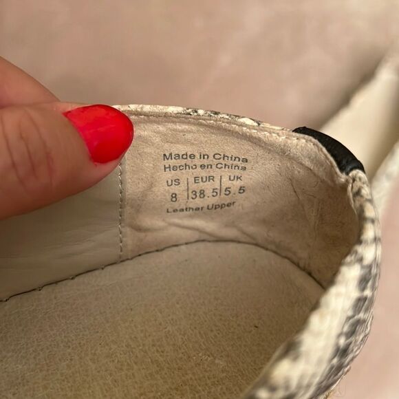 Aldo Sz 8 Reptile Snake Jute Loafers w/ Cap Toe EUC - Picture 8 of 10